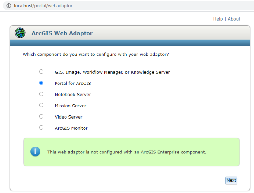 22 config portal webadaptor,pilih portal