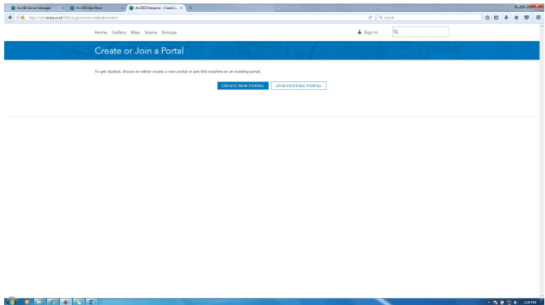 masuk ke localhost 7443 lalu klik create new portal