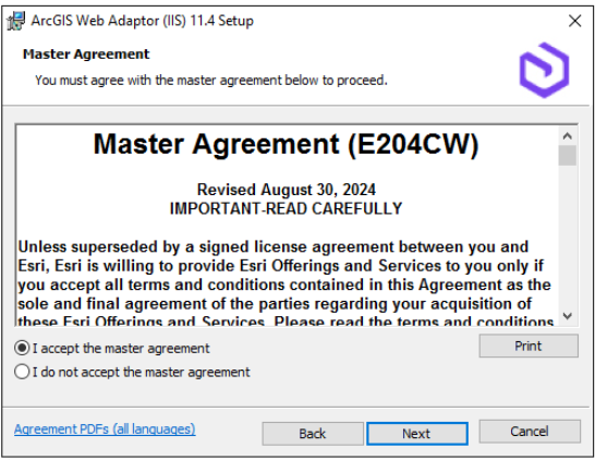 13 agreement server webadaptor