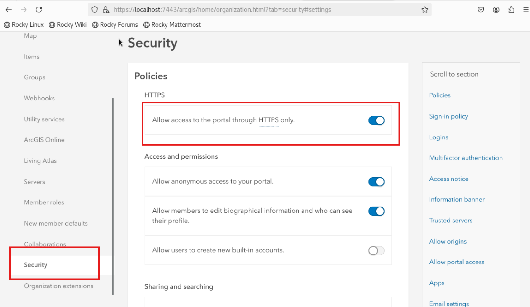 2.pilih setting dan pastikan allow access https only