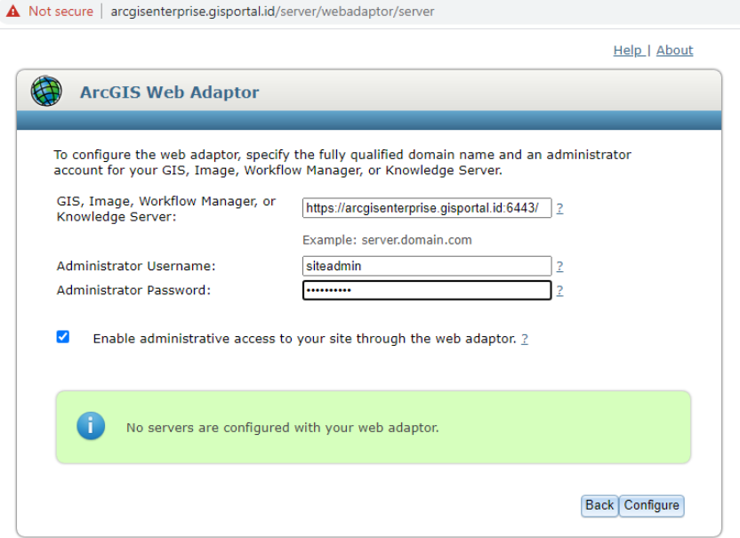 18 input domain server yang sudah kita daftarkan kemudian input akun admin server yangt admin kita buat