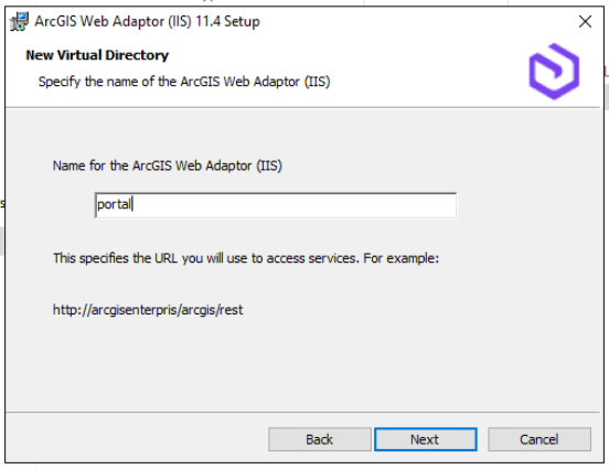 19 name for the arcgis webadaptor ubah menjadi portal