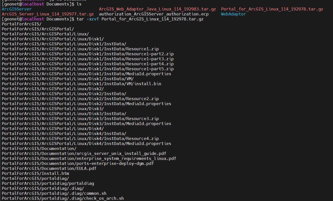 2.masuk sebagai user geonet lalu extract file instalasi arcgisportal
